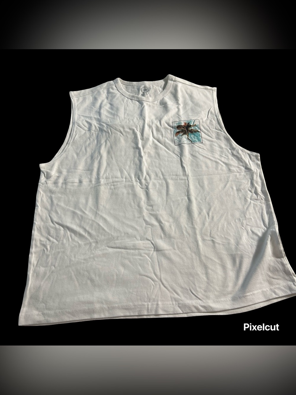 Kids White Sleeveless Palm Graphic Tank Top
